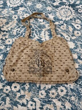 G-Unit Casual Printed Canvas Shoulder Bag in Tan